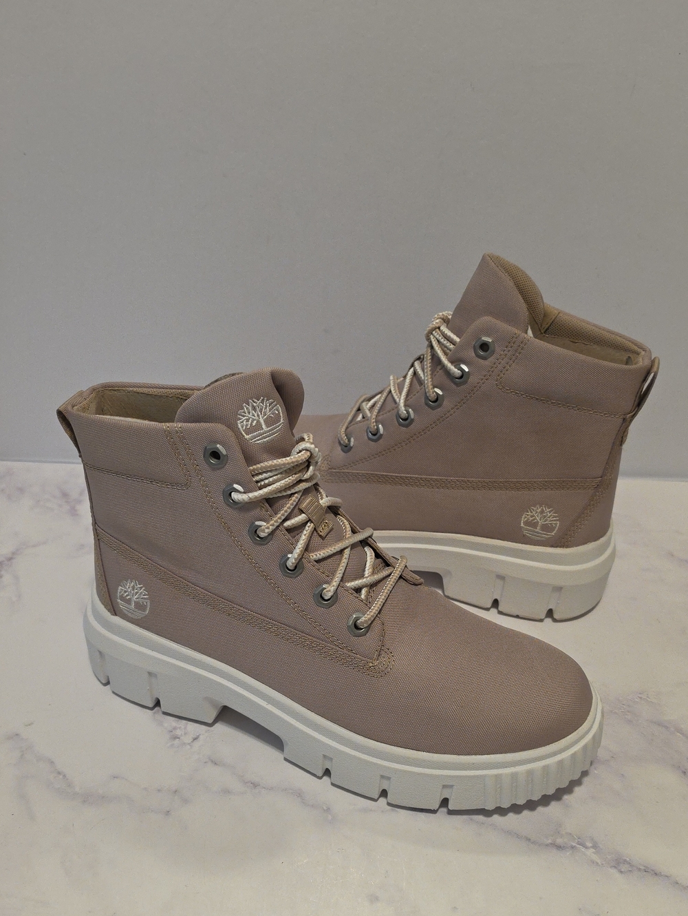 Timberland Women's Light Beige Canvas Boots Brand New Greyfild